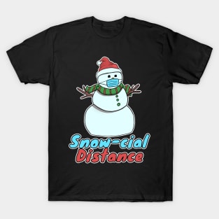 Snow-Cial Distance Snowman with face mask Snovid T-Shirt